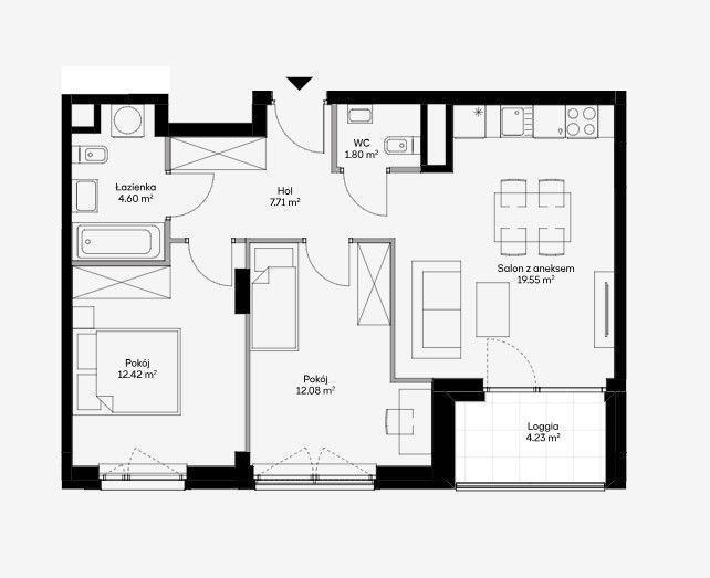 Nowoczesne 3-pokojowe mieszkanie z systemem smart i zielonym osiedlem Warszawa, Wola, Czyste, Kolejowa  58m2 Foto 1