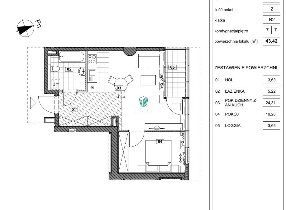 Mieszkanie dwupokojowe na sprzedaż Szczecin, Śródmieście-Centrum, al. Wyzwolenia  43m2 Foto 1