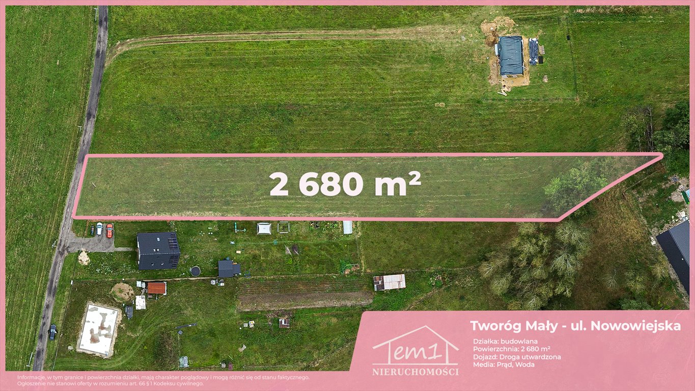 Działka budowlana z widokiem na pola i las, media, dojazd Tworóg Mały, Nowowiejska  2 680m2 Foto 1