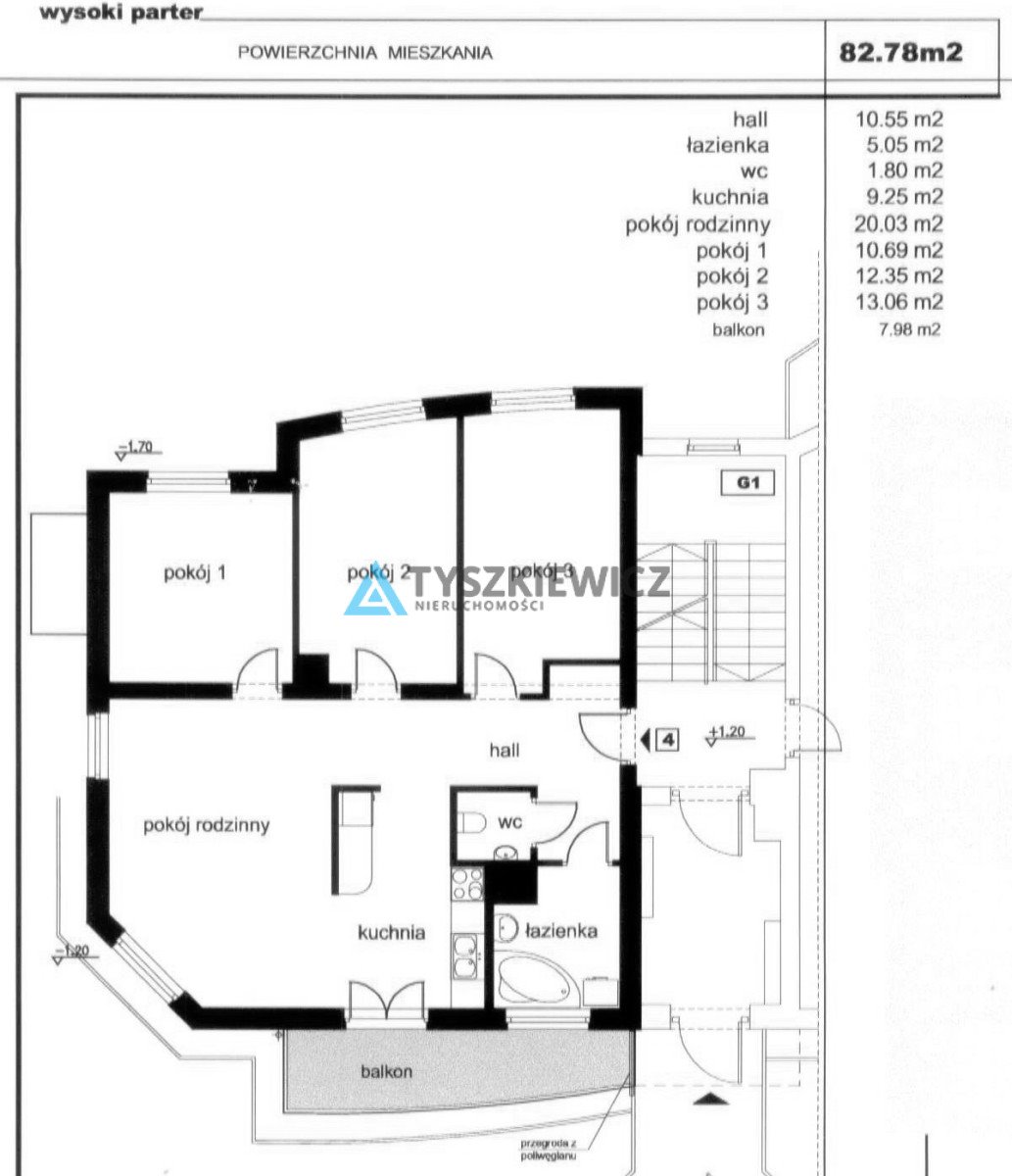 Mieszkanie czteropokojowe  na sprzedaż Gdańsk, Chełm, Stanisława Hebanowskiego  83m2 Foto 2