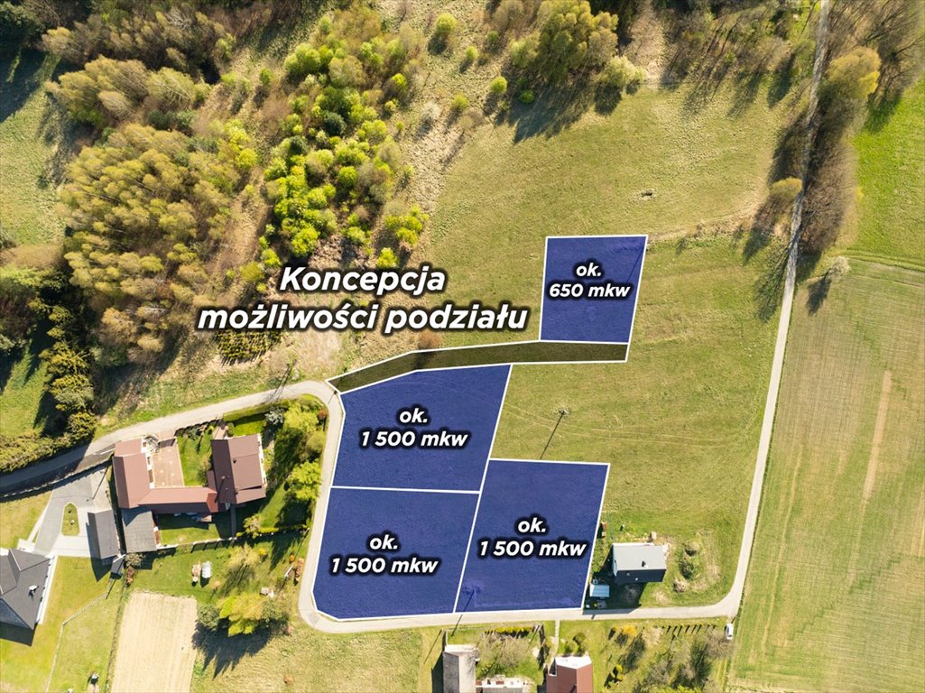 Przestronna działka 6 000 m² z mediami i widokami. Domaniewice, 59  650m2 Foto 1