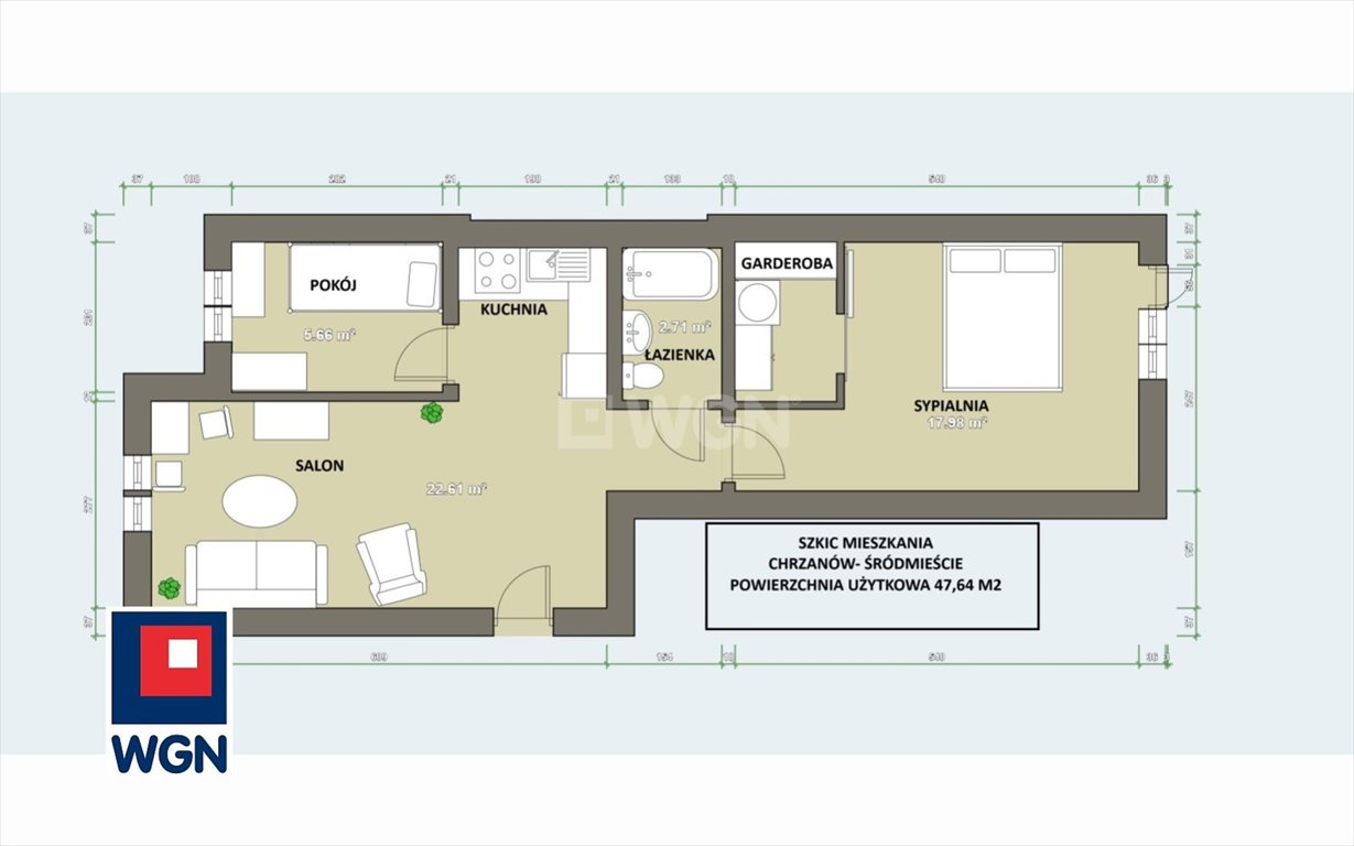 Mieszkanie dwupokojowe na sprzedaż Chrzanów, Śródmieście, Kadłubek  50m2 Foto 2