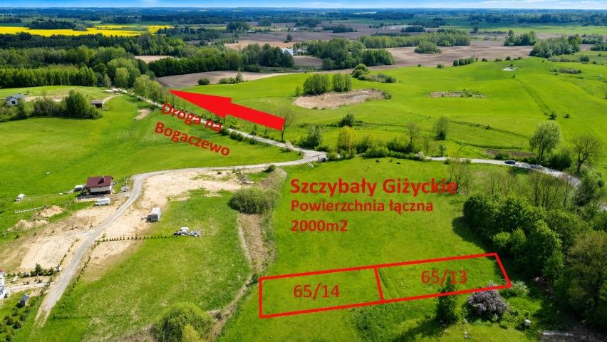 Na sprzedaż działka 2000 m² z mediami w Szczybałach Giżyckich Szczybały Giżyckie  2 000m2 Foto 1
