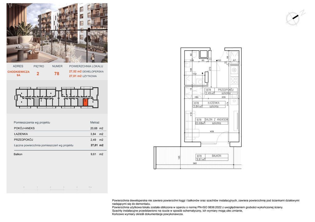 Atrakcyjne 27,21 m² w Bielawach – idealne dla singla lub pod inwestycję Bydgoszcz, Bielawy, Jana Karola Chodkiewicza  27m2 Foto 1