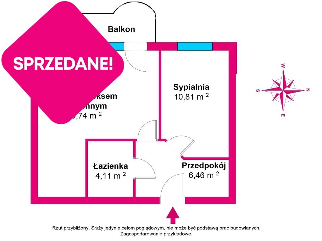 Mieszkanie dwupokojowe na sprzedaż Toruń, Stawki, gen. Karola Kniaziewicza  42m2 Foto 12