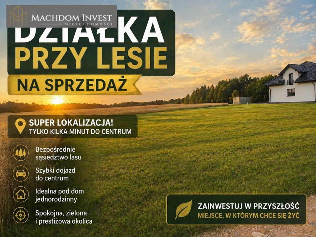 Działka 1200 m2 pod dom w cichej okolicy z lasem Niewierz  1 200m2 Foto 1