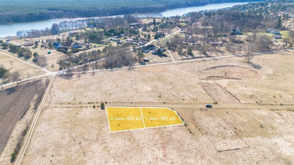 Działki pod zabudowę blisko jeziora – idealne na dom lub turystykę Dołgie  801m2 Foto 1
