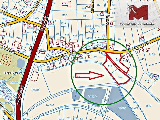 Działka 68 arów z zabudową i łąkami w centrum Polska Cerekiew, Polska Cerekiew, Karola Miarki  6 800m2 Foto 1