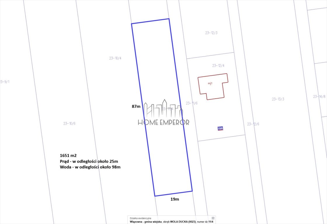 Polecam działkę pod dom 1651 m² w Woli Duckiej Wola Ducka  1 651m2 Foto 1