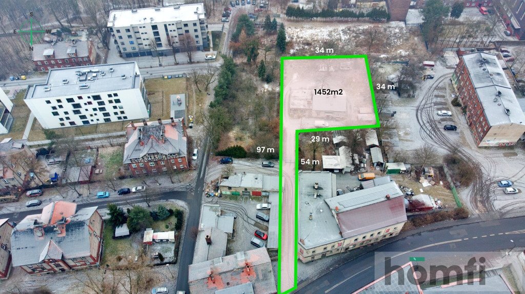 Działka inwestycyjna 1452 m² w centrum Zabrza z potencjałem Zabrze, Centrum Północ, Mieczysława Niedziałkowskiego  1 452m2 Foto 1