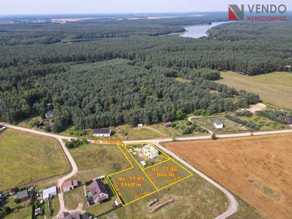 Działka budowlana 866 m² w Stęszewku, blisko jezior Stęszewko, Wiejska  866m2 Foto 1
