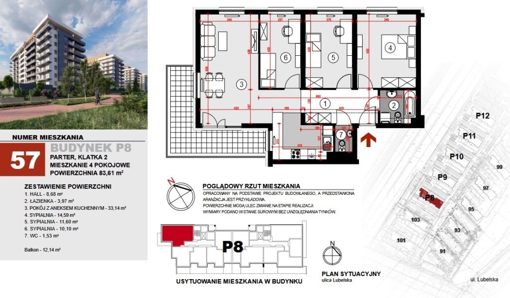 Mieszkanie czteropokojowe  na sprzedaż Rzeszów, Lubelska  84m2 Foto 3