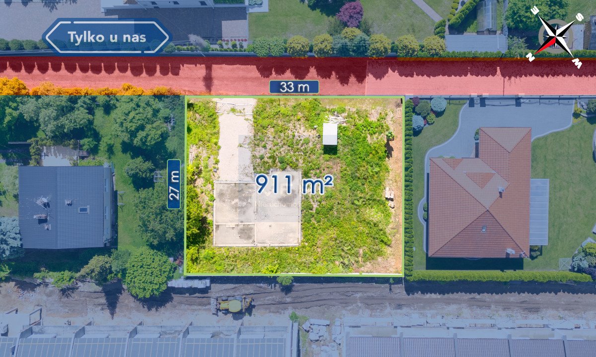 Działka 911 m² z mediami, pozwolenie na budowę Częstochowa, Północ, Kornela Makuszyńskiego  911m2 Foto 1