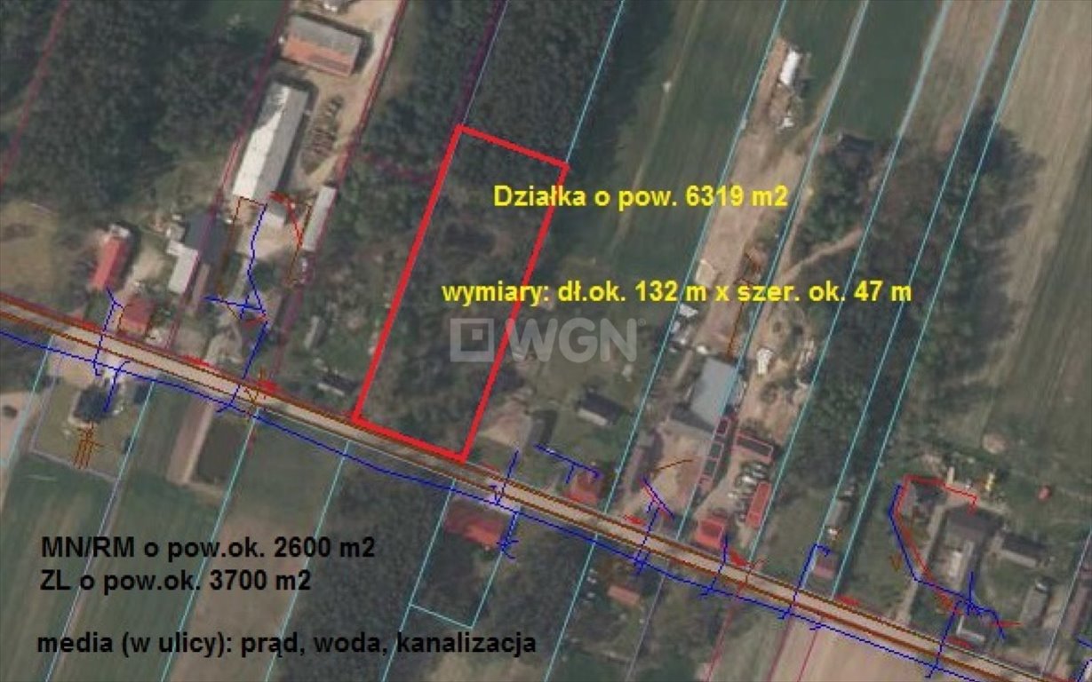 Polecam działkę 0,63ha z lasem i mediami w Józefinie Józefina  6 319m2 Foto 1
