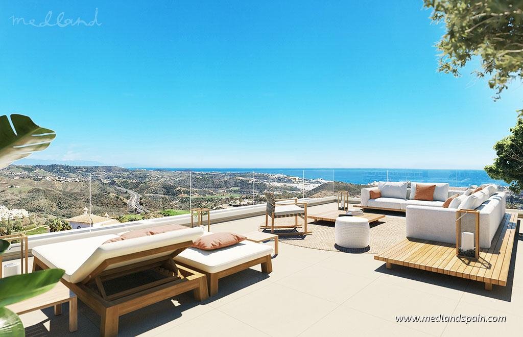 Nowoczesne apartamenty z widokiem na morze i pole golfowe Hiszpania, Mijas Costa  86m2 Foto 1