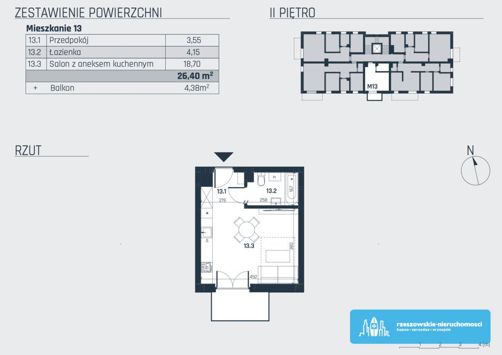 Mieszkanie trzypokojowe na sprzedaż Rzeszów, al. gen. Władysława Sikorskiego  26m2 Foto 4