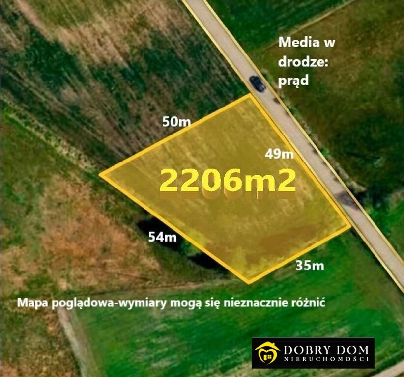 Sprzedam działkę 2206 m² w Sokolany z dostępem do mediów Sokolany  2 206m2 Foto 1