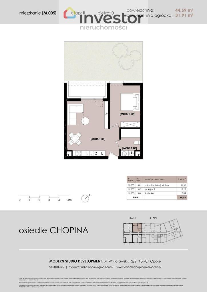 Mieszkanie dwupokojowe na sprzedaż Niemodlin, Fryderyka Chopina  45m2 Foto 1