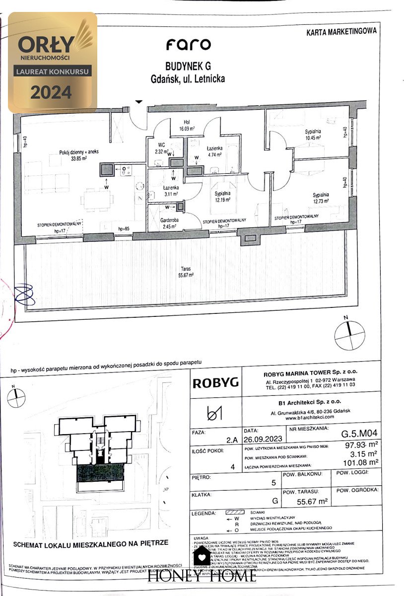 Mieszkanie czteropokojowe  na sprzedaż Gdańsk, Letnica, Letnicka  101m2 Foto 2