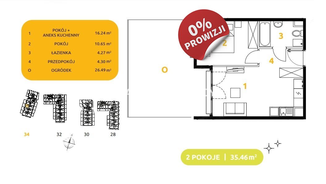 Mieszkanie dwupokojowe na sprzedaż Kraków, Prądnik Biały, Prądnik Biały, 29 listopada - okolice  35m2 Foto 3