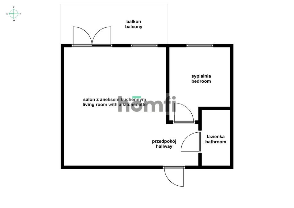 Mieszkanie dwupokojowe na sprzedaż Wrocław, Jagodno, Jagodno, Krzysztofa Komedy  46m2 Foto 14