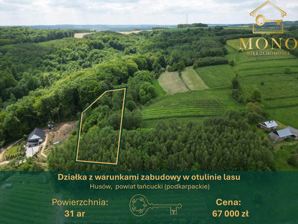 Działka 31 ar z warunkami na 2 domy w Husowie Husów  3 100m2 Foto 1