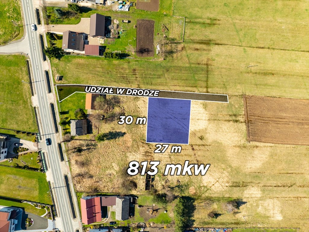 Działka budowlana 813 m² w spokojnej okolicy z mediami Wielicki  813m2 Foto 1