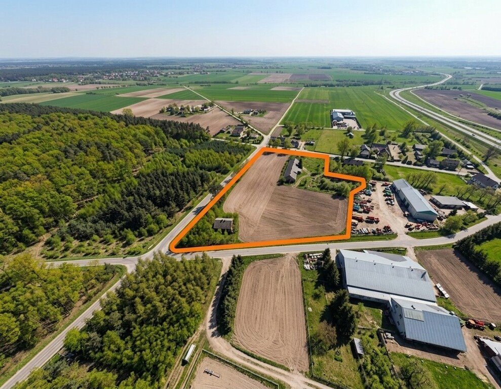 Duża działka rolna przy S7, 2,07 ha, media, dojazd asfalt Klemencice  20 695m2 Foto 1