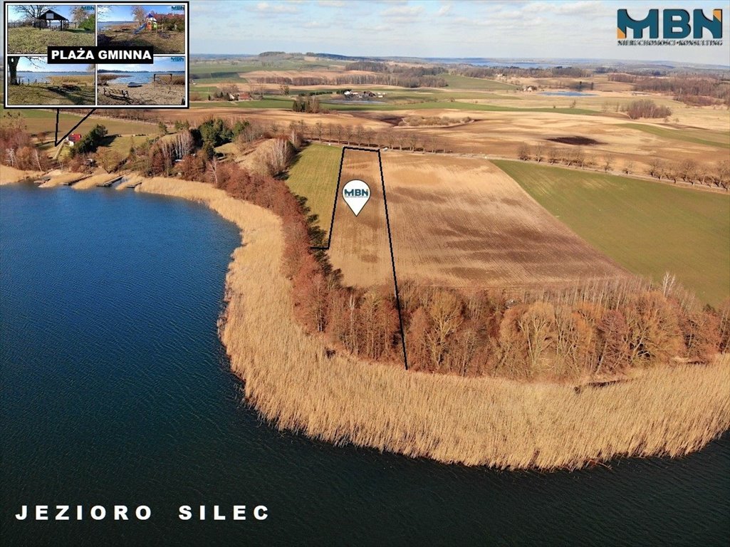 Urokliwa działka z linią brzegową jeziora Sielec, 8658 m2 Srokowo, Leśny Rów  8 658m2 Foto 1