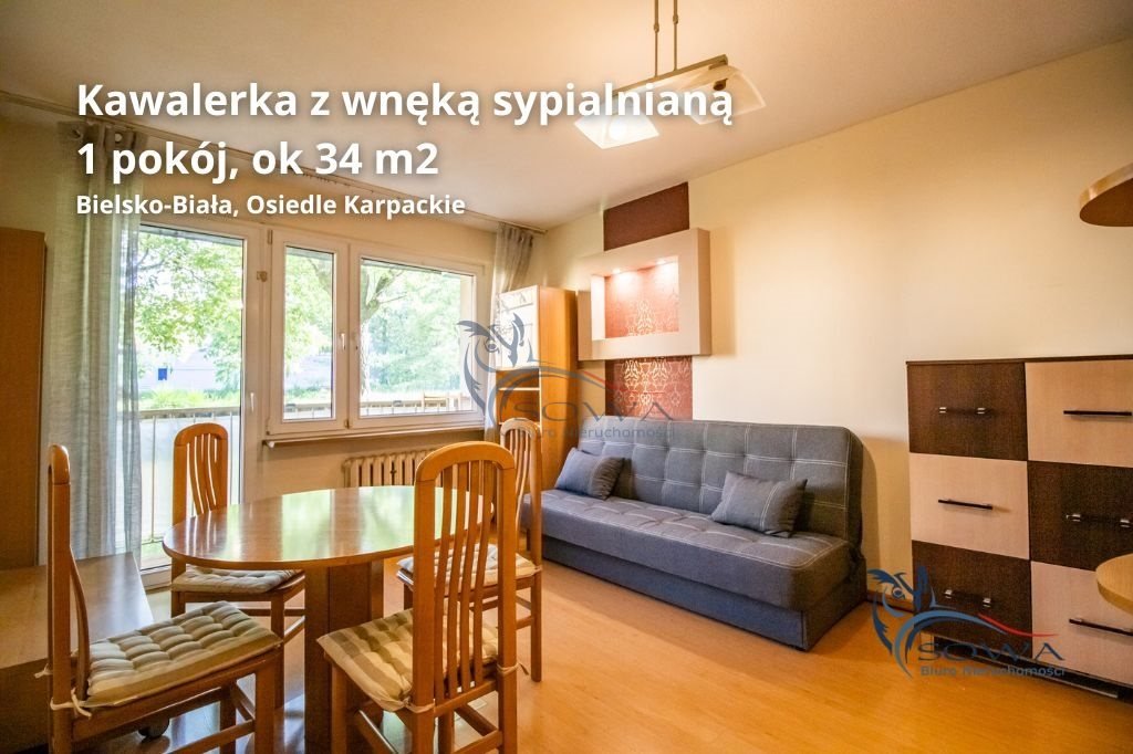 Na sprzedaż nowoczesne 33,55 m² z balkonem i parkingiem w Bielsku Bielsko-Biała, Osiedle Karpackie  34m2 Foto 1