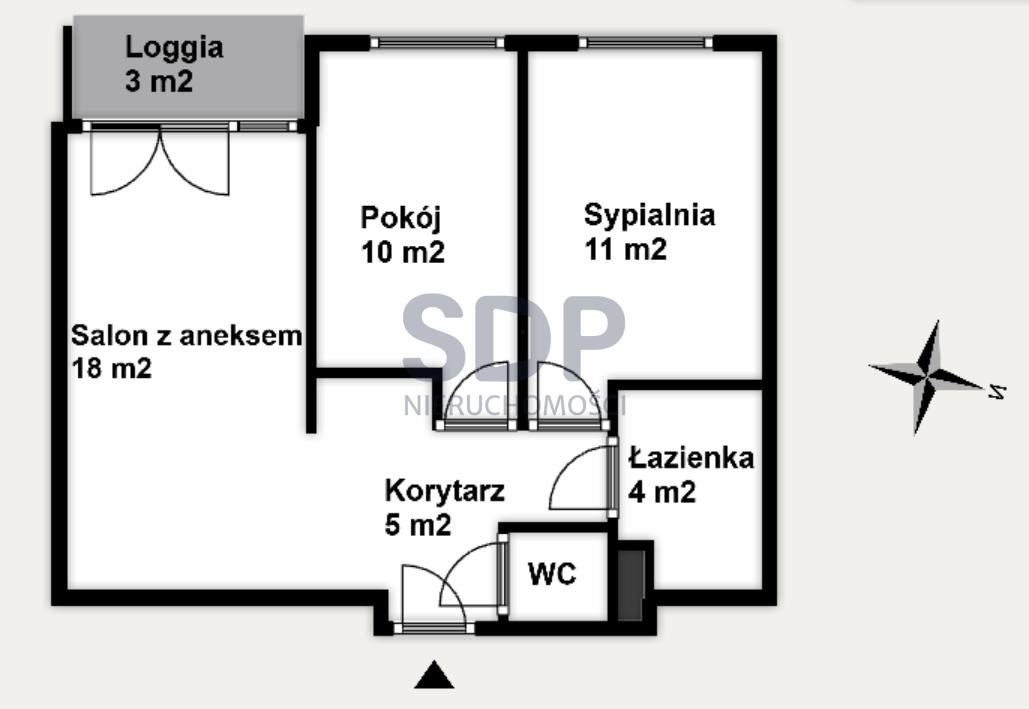Mieszkanie trzypokojowe na sprzedaż Wrocław, Psie Pole, Zakrzów, Zatorska  51m2 Foto 2