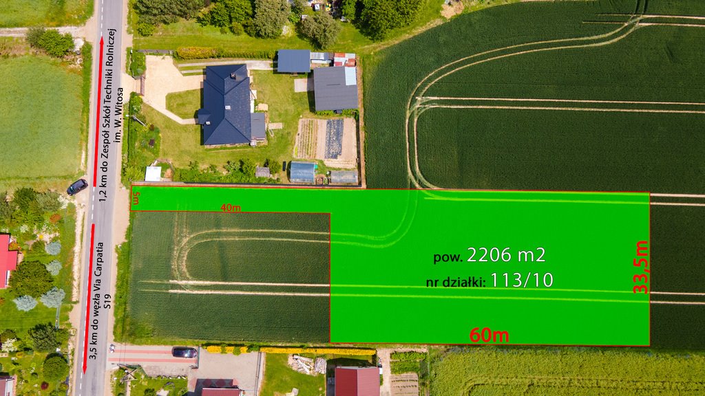 Działka budowlana 2200 m² z warunkami zabudowy, media, ogród Piotrowice  2 206m2 Foto 1