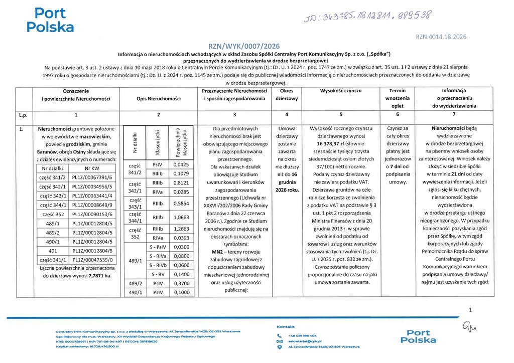 Działka do wynajęcia w Osinach, 77 871 m², CPK Osiny  77 871m2 Foto 1