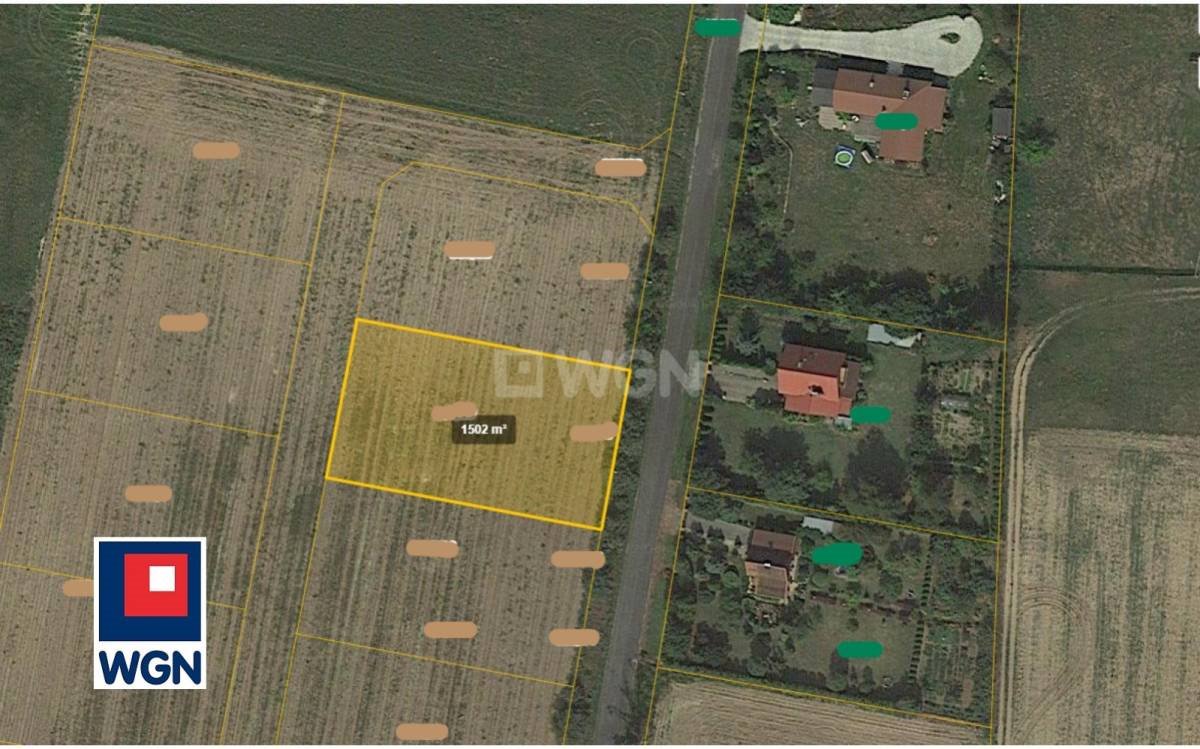 Działka budowlana 1500 m² z mediami (gaz, woda, prąd) Ostrowina, Ostrowina  1 500m2 Foto 1