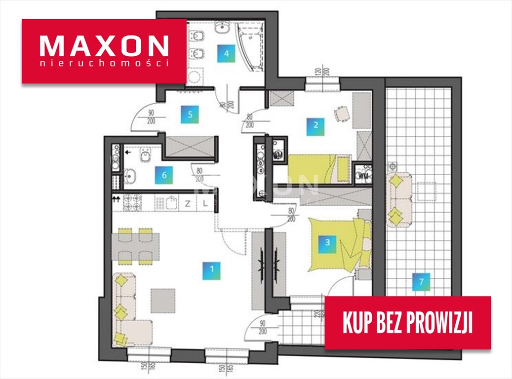 Nowoczesny 3-pokojowy apartament z dużym balkonem w centrum Łodzi Łódź, Gdańska  67m2 Foto 1