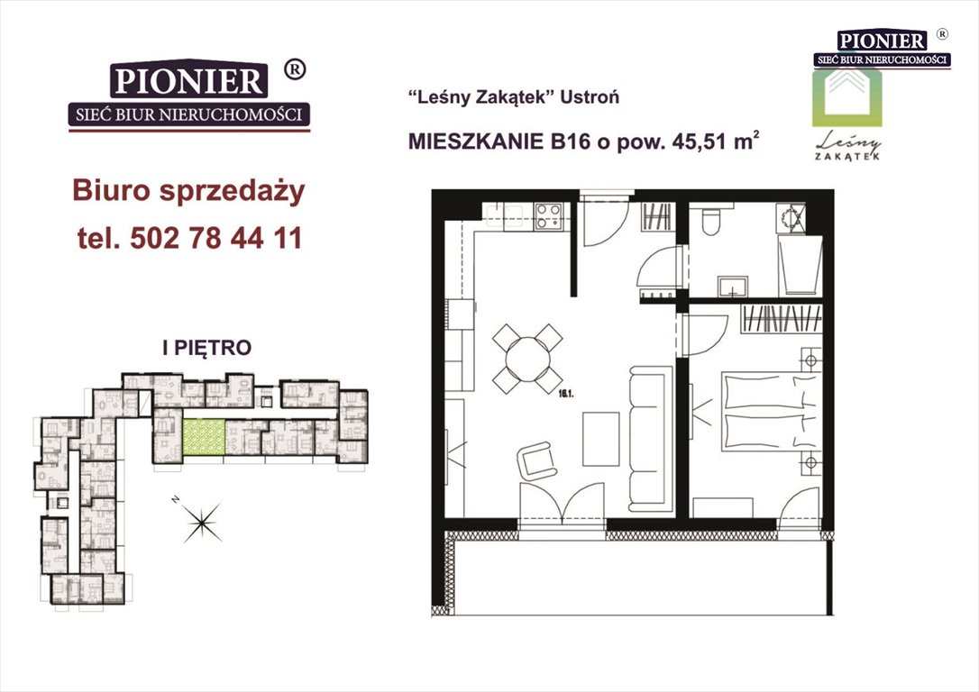 Mieszkanie dwupokojowe na sprzedaż Ustroń, Hermanice  46m2 Foto 1