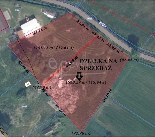 Działka budowlana 1590 m² z mediami, Huta, Odolanów Huta  1 590m2 Foto 1