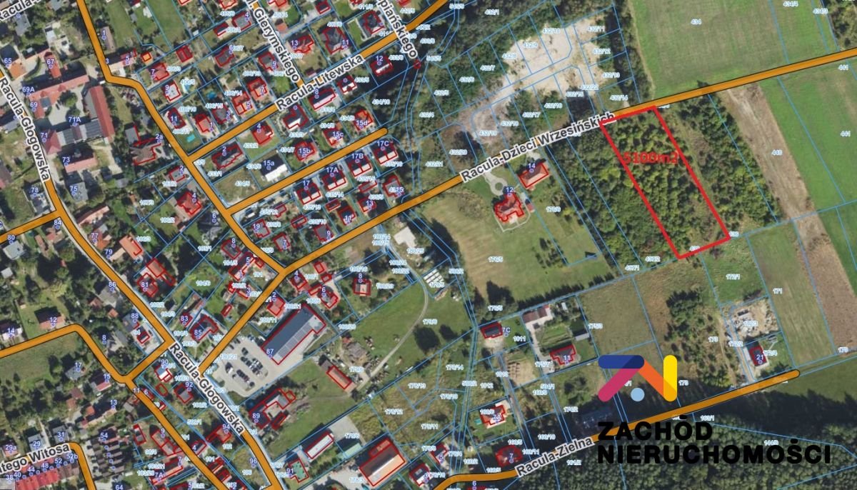 Działka pod domy jednorodzinne w Raculi, uzbrojona, 5100 m2 Zielona Góra, Racula  5 100m2 Foto 1