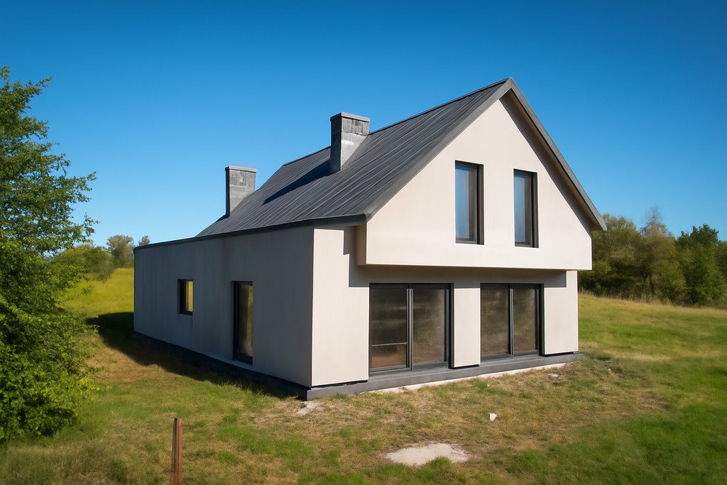 Nowoczesny dom w stanie deweloperskim, 180 m², 600 m² działki Łódź, Stare Moskule, Stare Moskule, Henrykowska  190m2 Foto 1