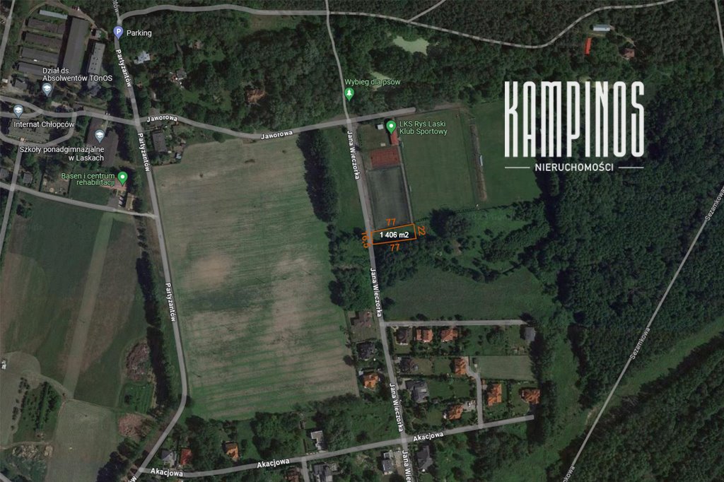 Działka pod hotel lub turystykę, 1406 m2, Izabelin Laski  1 406m2 Foto 1