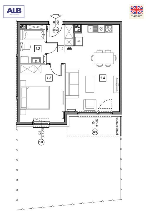 Mieszkanie dwupokojowe na sprzedaż Gdańsk, Jasień  45m2 Foto 2