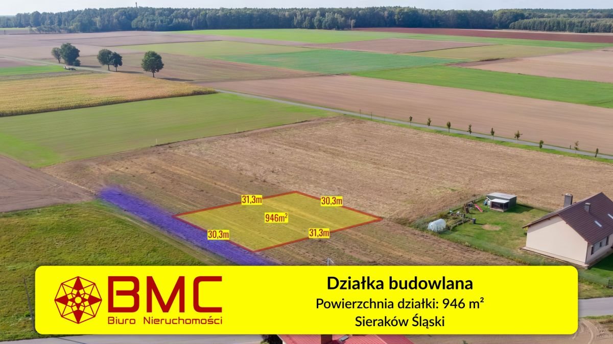 Działka budowlana na sprzedaż Sieraków Śląski, Osiedlowa  946m2 Foto 1