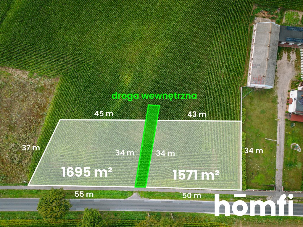 Na sprzedaż dwie przestronne działki budowlane 1571 i 1695 m² w Biskupicach Biskupice, Kościelna  1 571m2 Foto 1