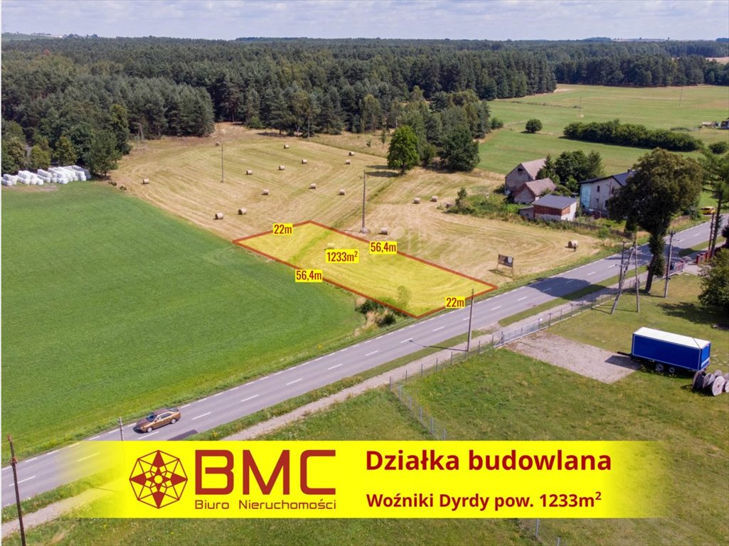 Działka budowlana na sprzedaż Woźniki, Dyrdy, Asfaltowa  1 233m2 Foto 1