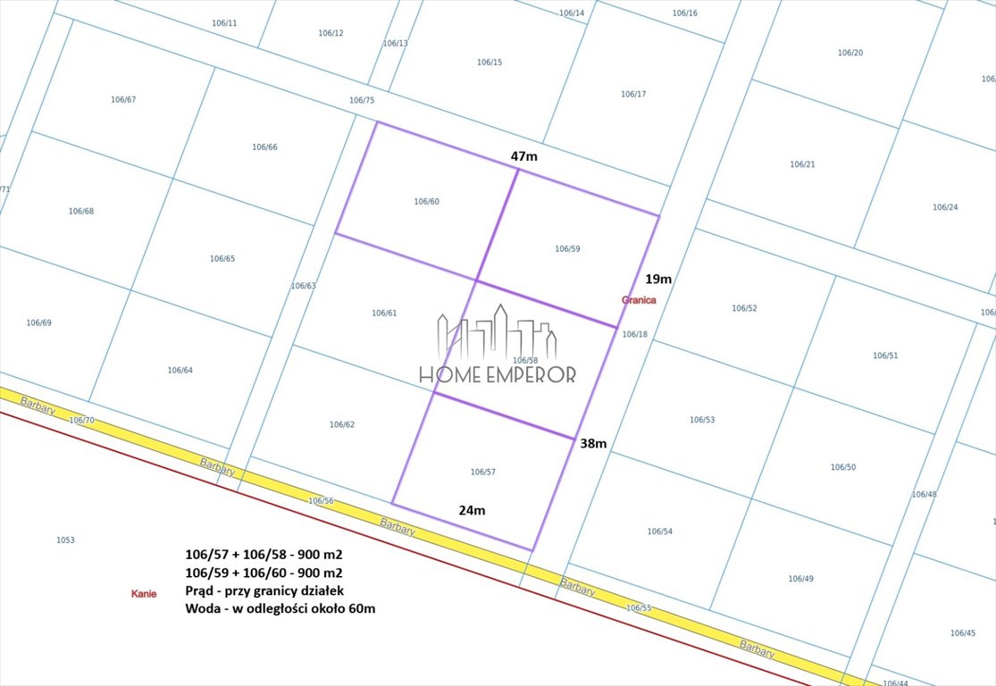 Do sprzedania działki 900 m² w Granicy z mediami i potencjałem Granica, Barbary  900m2 Foto 1