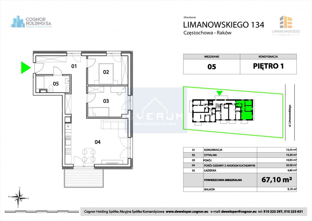 Mieszkanie trzypokojowe na sprzedaż Częstochowa, Raków  67m2 Foto 2