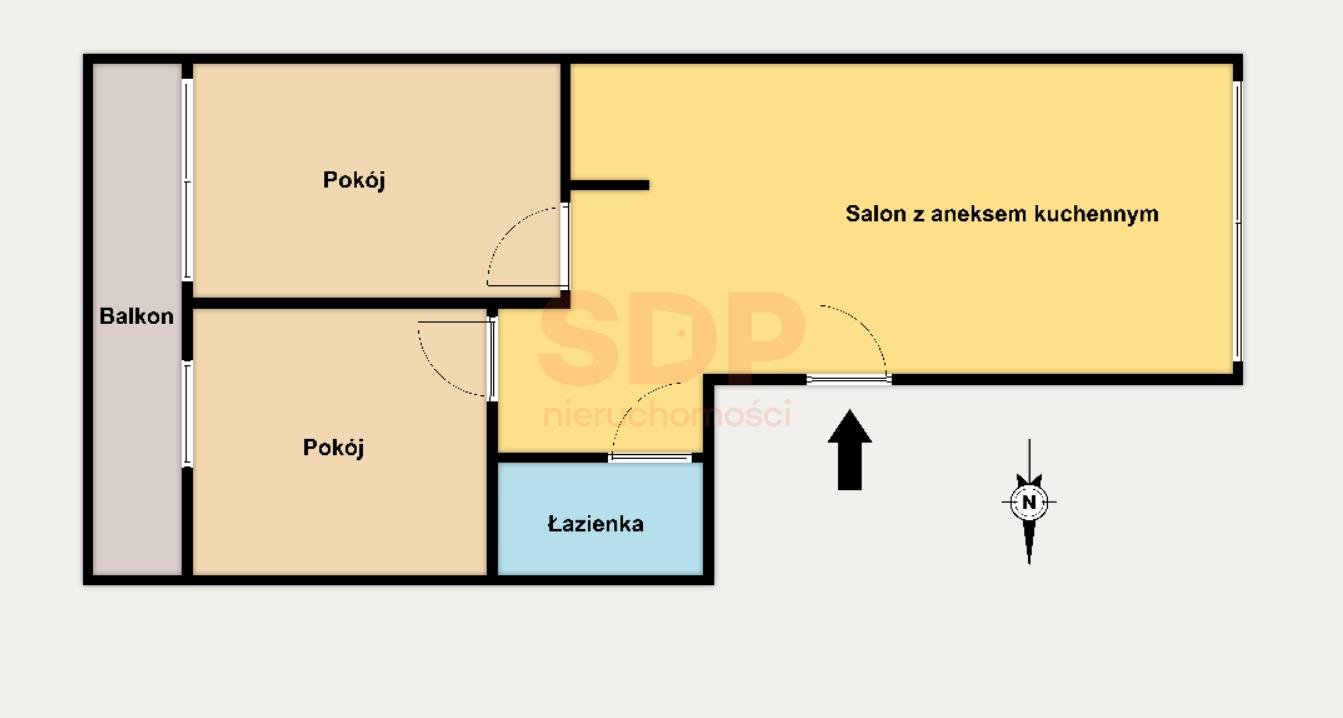 Mieszkanie trzypokojowe na sprzedaż Komorowice, Mściwoja  47m2 Foto 3