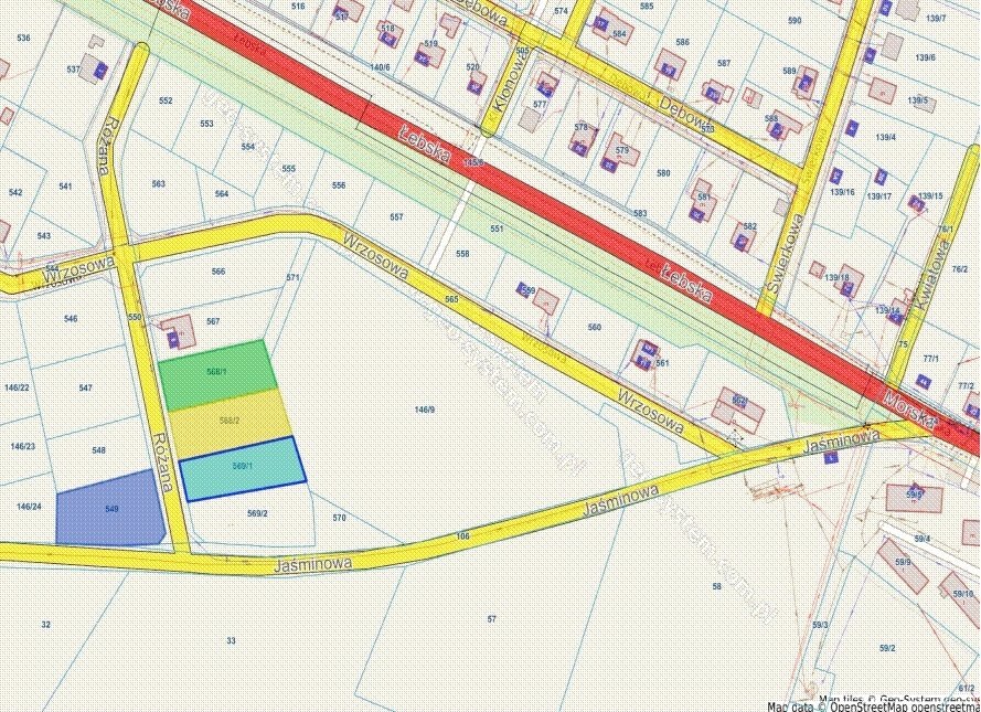 Na sprzedaż działki pod zabudowę w Charbrowie 1719 m² Charbrowo, Różana  1 719m2 Foto 1