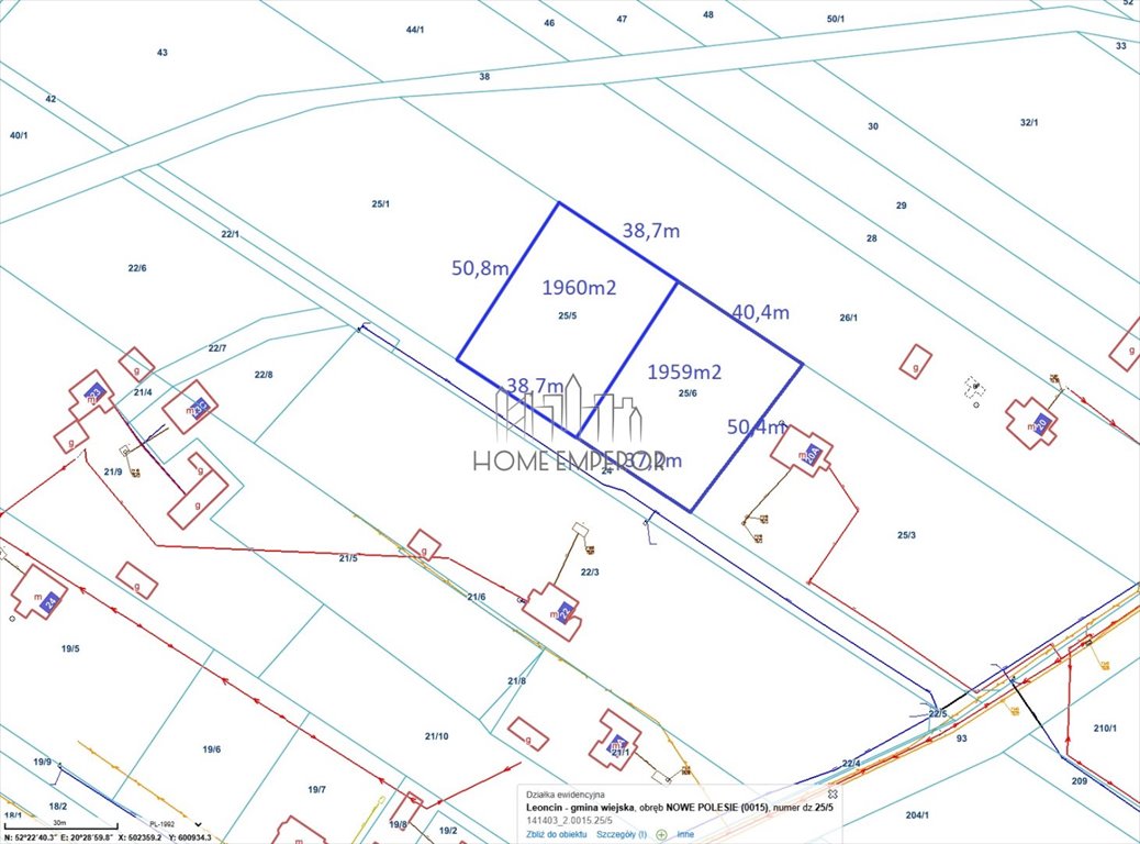 Działka budowlana na sprzedaż Nowe Polesie  1 960m2 Foto 1
