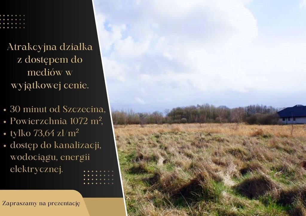 Działka budowlana na sprzedaż Żółwia Błoć  1 072m2 Foto 1